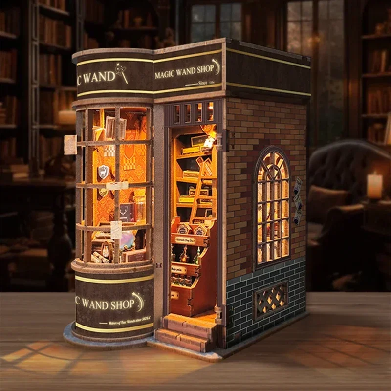Diy Wooden Book Nook Kit Shelf Insert - DIY Wooden Miniature Model Kits Magic